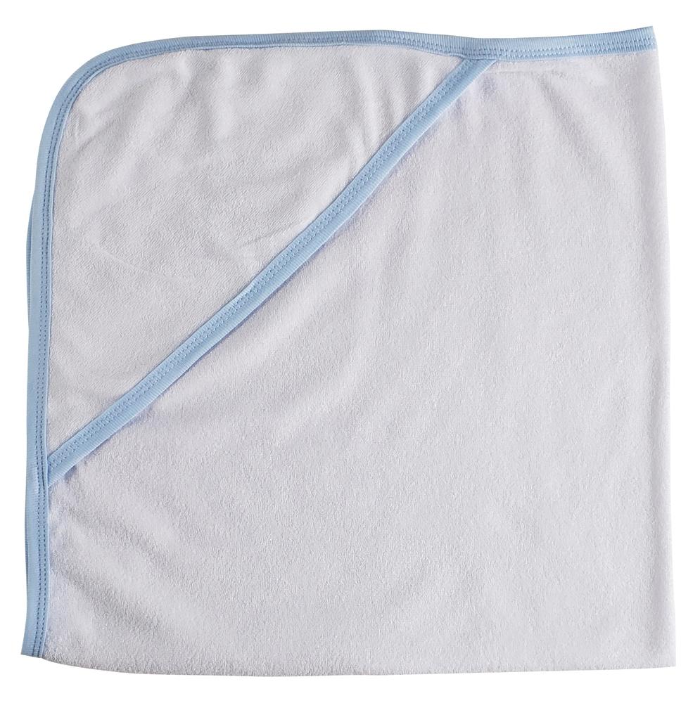 Hooded Towel with Blue Binding