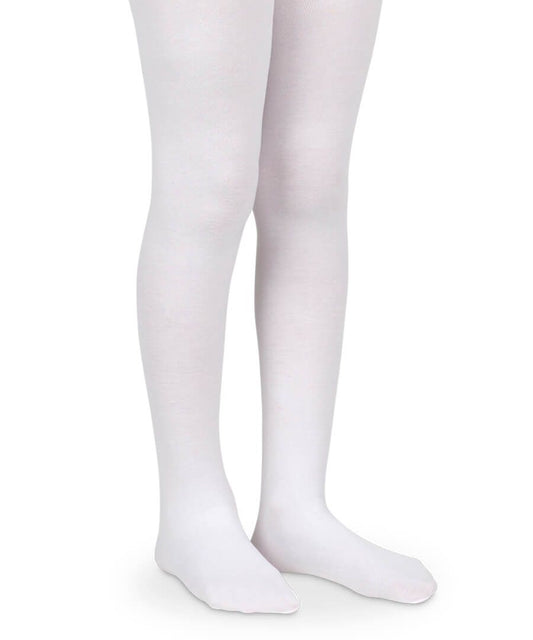 Jefferies Socks Smooth Toe Organic Cotton Tights 1 Pair White