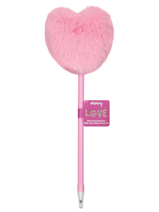 Pink Furry Heart Pens Pdq