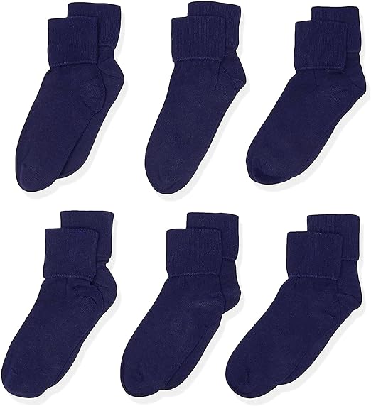 Jefferies Socks School Uniform Smooth Toe Turn Cuff Socks 1 Pair Navy