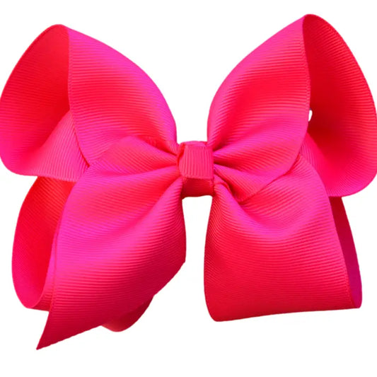 3in Solid Bow Shocking Pink