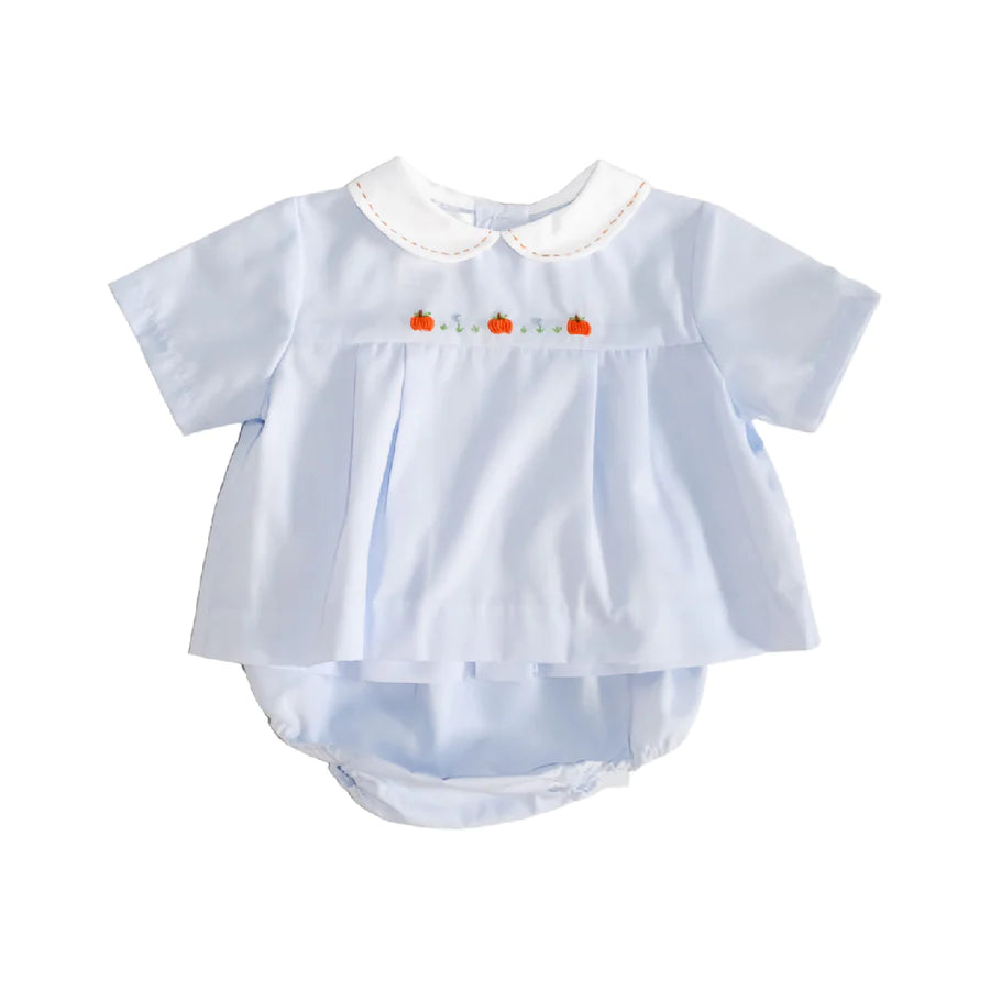 Pumpkin Embroidered Diaper Set